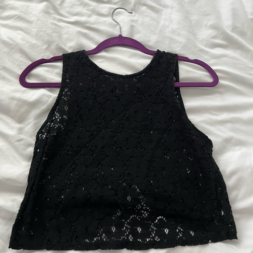 Lace like shear crop top